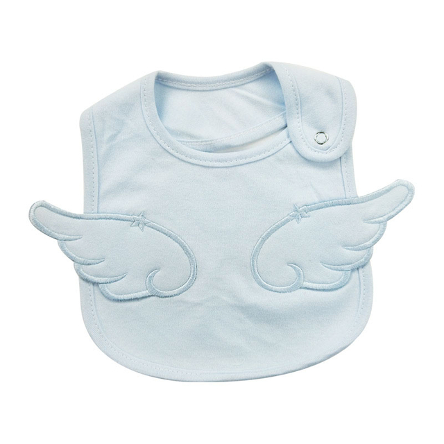 Personalized angel wings embroidery baby feeding bib