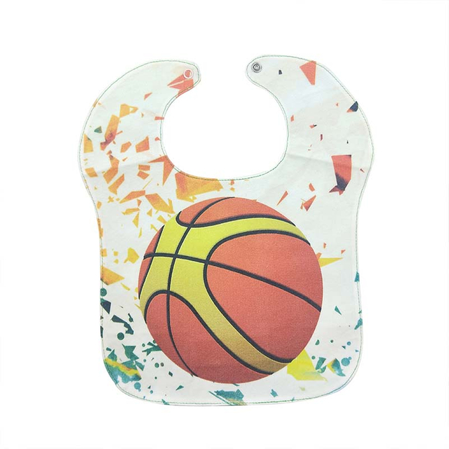 Custom pure cotton baby bib with basketball pattern