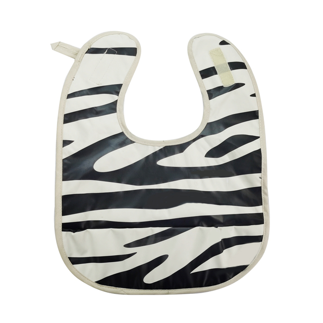 PU zebra pattern pure white bib