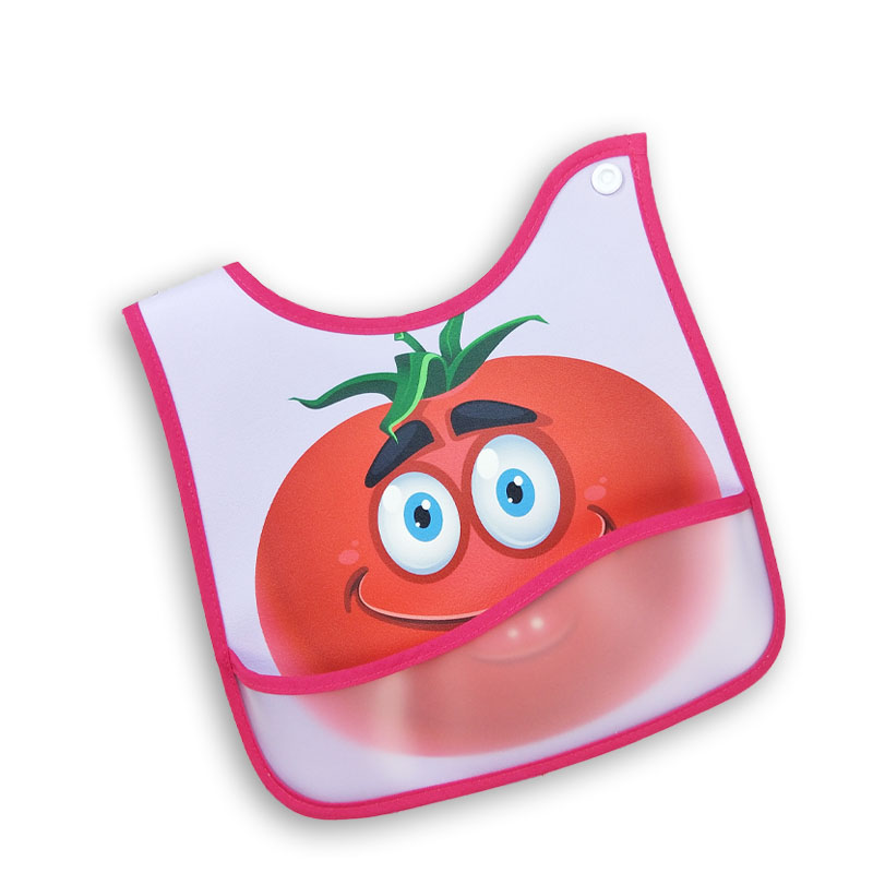 Cute waterproof PU baby bibs fruit pattern