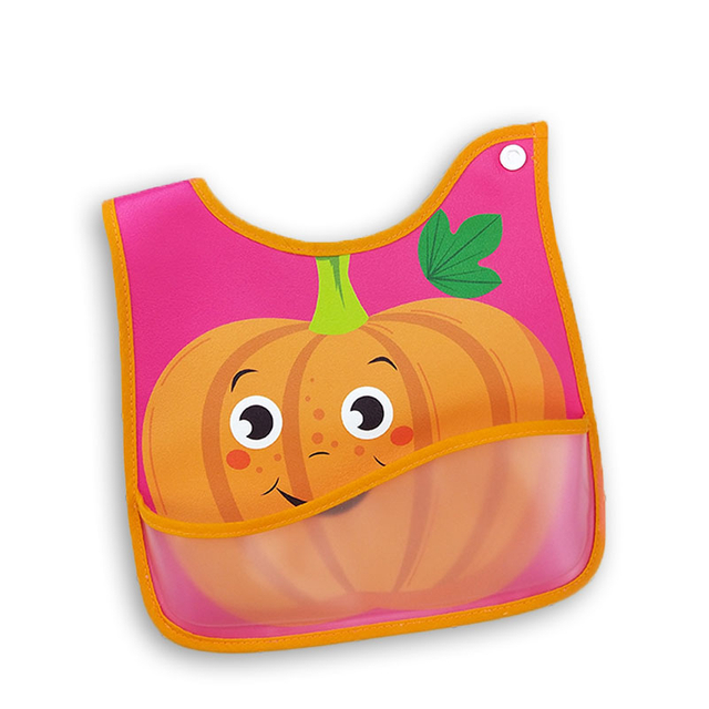 Cute waterproof PU baby bibs fruit pattern