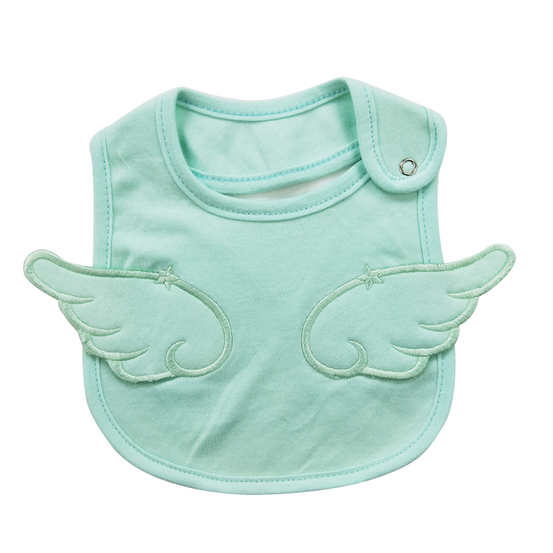 Personalized angel wings embroidery baby feeding bib