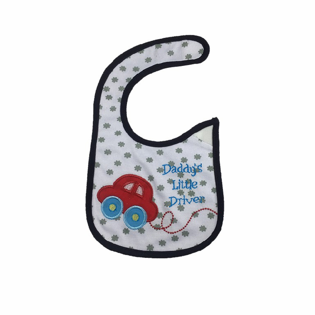 Polyester fibre cotton embroidery soft baby bib