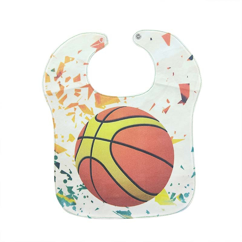 Custom pure cotton baby bib with basketball pattern
